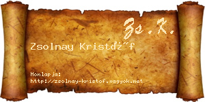 Zsolnay Kristóf névjegykártya