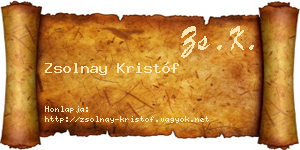 Zsolnay Kristóf névjegykártya